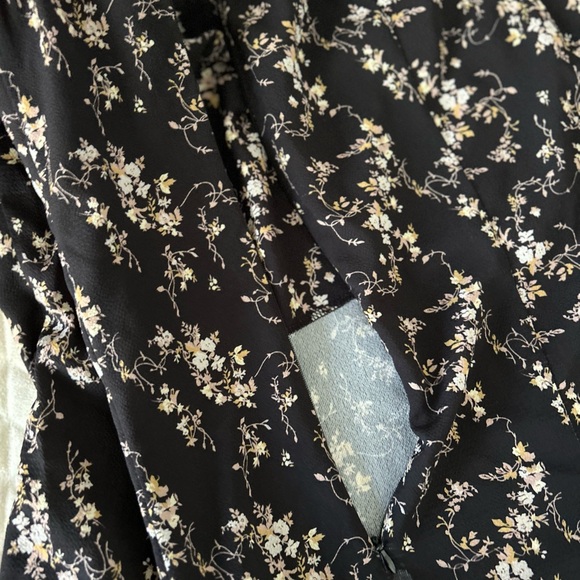 A.P.C. Black Floral Long Sleeve Dress - Picture 8 of 9